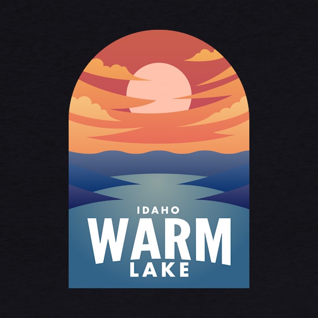 Warm Lake Lake ID Retro Sunset by HalpinDesign